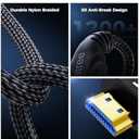 HDMI Cable 15FT Long - Certified 8K Ultra High Speed HDMI Cable,48Gbps Braided HDMI Cord,8K 60hz,4K 120hz,eARC,HDCP 2.2&2.3 - Compatible for HDTV/PS5