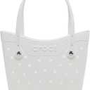 Crocs Classic Medium Tote Bag | Durable | Washable | Waterproof (White)