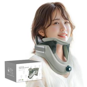 Cervical Neck Traction Brace with 10-Level Adjustable Support, Posture Corrector for Neck Pain & Stiffness Relief, Lightweight with Heat Pad, Home/Office Use
