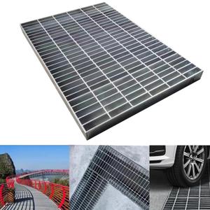 Outdoor Galvanized Steel Drain Grate,15.7x15.7 Heavy Duty Drain Cover,B125 Class Channel Grate,Rust-Proof Metal Sewer Grate,Silver Square Drainage Grate for Driveway,Garage,Yard (16*16in)