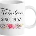 1957 68th Birthday Gifts for Women Men, Turning 68 Years Old Birthday Gift Coffee Mug, Funny 68th Birthday Gifts Ideas - 1957 Fabulous Coffee Mugs for Mom, Wife, Sister, Daughter, Aunt, Grandma