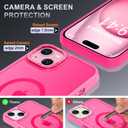 Thomo Upgraded Magnetic for iPhone 15 Plus Case [Compatible with Magsafe] [Mil-Grade Protection], Pocket-Friendly, Slim Translucent Phone Case Cover for iPhone 15 Plus 6.7", Hot Pink