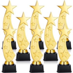 Quelay 9.5 Inch Trophy Awards Gold Plastic Trophies Bulk for Employee Recognition, School Prize, Motivational Gift, Celebrating Outstanding Achievement, Competition