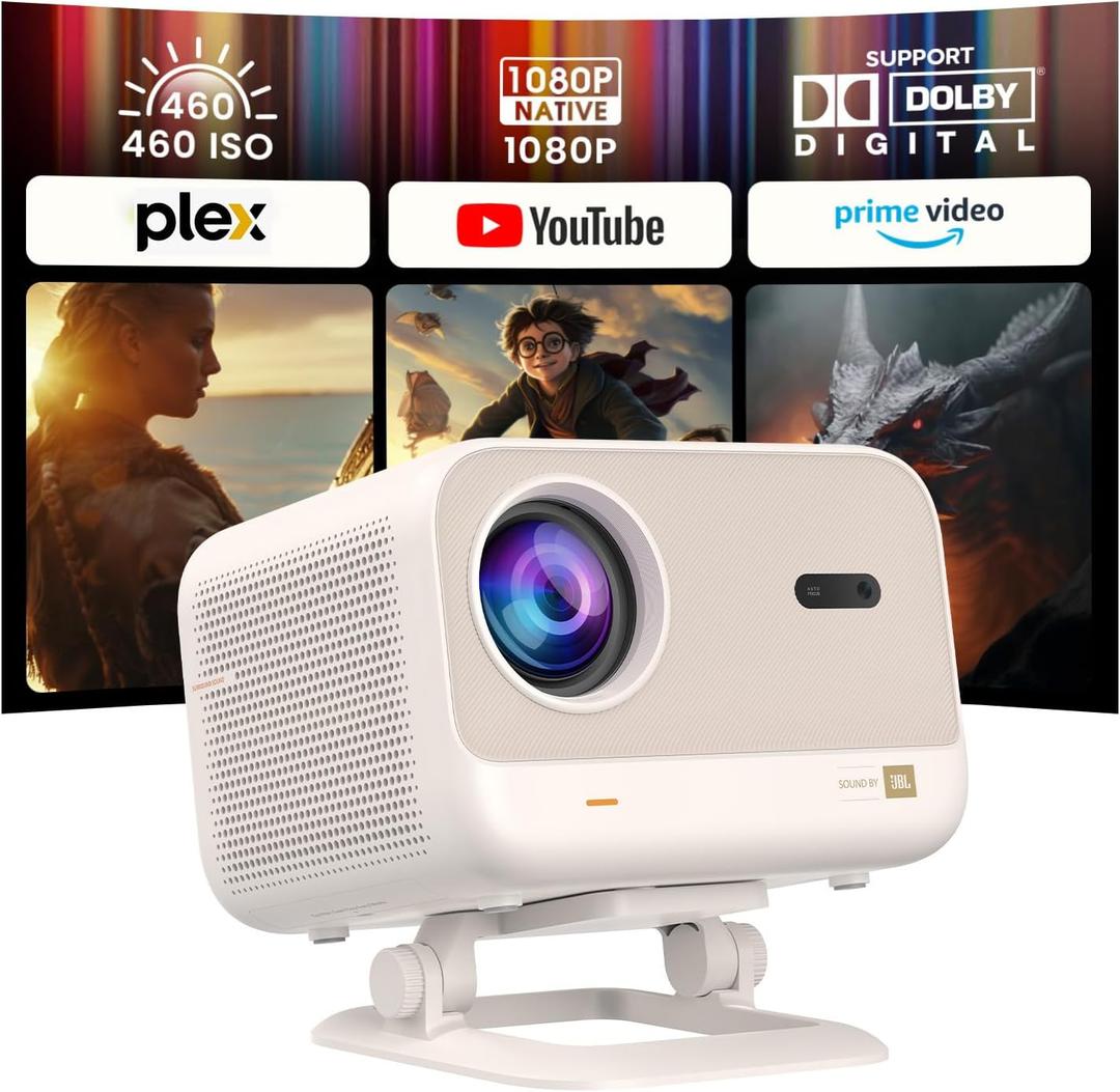[Built in Netflix App/Sound by JBL] Yaber L2 Plus Projector with WiFi and Bluetooth, Native 1080P Projector 4K Support, Auto Focus/Keystone Correction, Portable Proyector for Home & Outdoor