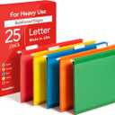 Pendaflex Hanging File Folders, 25 Pack, Letter Size (8.5" x 11"), Assorted Colors: Green, Blue, Red, Yellow, Orange, 5 Tab Positions, Reinforced, Includes Tabs and Inserts, Durable Hanging Files
