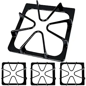 Upgraded W10447925 Stove Grates Replacement for Whirlpool Stove Parts Gas Burner Grate 8.8 x 8.3 Inches Maytag Amana Inglis Kirkland Kenmore Range Cooktop Grate Gas Stove Top Burner Rack Sets 4 Pcs