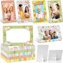 AmazingSpark 50 Pack Easter Picture Frame 4 x 6 Paper Photo Ornament Bulk Bunny Egg Cardboard Photo Gifts for Easter Tabletop Spring Party Decor Seasonal Holiday Gift Boxes
