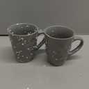Elanze Designs Dimpled Gray 12 ounce Glossy Ceramic Mugs Matching Set of 2