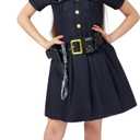 Spooktacular Creations Girl Police Costume, Toddler Police Officer Costume Set, Cop Outfit for Kids Halloween DressUp, Cosplay, Carnival, Themed Party (Small, 5-7 yrs)