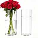 2 Pack Acrylic Cylinder Vases, Non-breakable Vase for Centerpieces, 16 inch Tall Clear Flower Vase Bulk Floating Candle Holder for Wedding Table Home Decor and Party