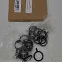 uxcell Curtain Rings Metal 1 Inch Inner Dia Drapery Ring for Curtain Rods Black 24 Pcs