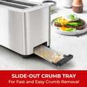 Mueller UltraToast Stainless Steel Toaster 4 Slice Extra-Wide 1.6" Slots for Artisan Bread, Bagels & Frozen Waffles, 6 Browning Levels, LED Display, Cancel/Defrost/Reheat, Removable Crumb Tray