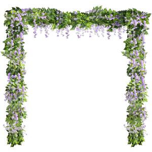 Syhood 4 Pieces 26 Ft in Total Purple Wisteria Garland Hanging Flowers Artificial Vine Wedding Silk Wisteria Hanging Flower for Wedding Arch Home Garden Party Outdoor Decor