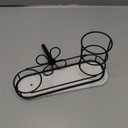 HarJue Toothbrush Holder Stand for Bathroom, Metal Toothbrush Organizer with Marble Base, Toothbrush Storage Collection for Family, Suitable for Home Hotel Countertop Vanity (Large, Matte Black)