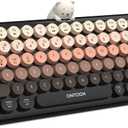 Wireless Bluetooth Keyboard for iPad/Tablet/Laptop/PC/Windows/Mac, Retro Typewriter Keyboard Colorful Round Keycaps, Cute Magnetic Bear, Multi-Device Support, 2.4GHz Cordless Connection with Shortcuts