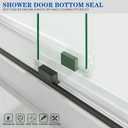 Bathroom Framless Shower Glass Door Bottom Seal Strip, 2PCS 36 Inch Long PVC Clear Seal Strips for 1/4"(6MM) Glass Door, to Stop Water Leakage