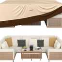 Patio Furniture Covers, Outdoor Furniture Cover Waterproof, General Purpose, Outside Table and Chair Covers, Heavy Duty 600D (128 Inch L x 82 Inch W x 28 Inch H)-Brown
