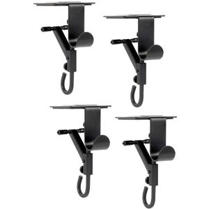 Fireplace Stocking and Garland Hanger for Door Frame, 2 in 1 Black Adjustable Heavy Duty Holder Fits Mantles, Mantel Hangers Ideal for Christmas Decor Paeose Garland (Black, 4PCS)