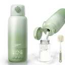 NISSYO.AM Portable Bottle Warmer, 17oz Fast Heating Baby Bottle Warmer for Breast Milk, Formula & Water, LongLasting Heat Retention Travel Milk Warmer for Car and OnTheGo, Green