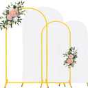 7.2FT, 6FT Wedding Arch Stand and Matching White Spandex Fitted Arch Backdrop Cover Set, Round Top Chiara Backdrop Stands and Covers for Birthday Party Baby Shower Banquet Arch Decor (White)