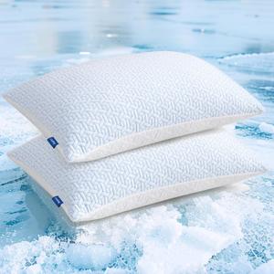 puredown King Size Pillows Set of 2, Shredded Memory Foam Pillows, Cooling King Pillow 2 Pack, Adjustable Firmness Bed Pillow for Sleeping, Side, Back and Stomach Sleepers (White)