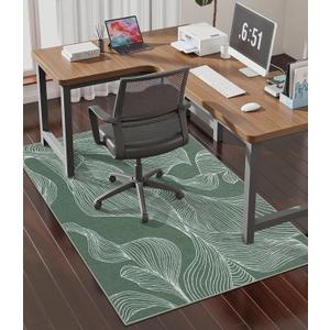 Chakme Office Chair Mat for Hardwood Floor, 48"x36" Easy Glide Computer Desk Mat Protector for Rolling Chair Under Desk Rug Nonslip Backing, Machine Wash, (Leaf)