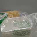 Small Plastic Storage Bins with Bamboo Lids 5.2qt Stackable Box Basket Pantry Decorative Containers Cute with Lable for Organizing Desktop Closet Office Cream White of 6 packs 10*7.2*4.1'