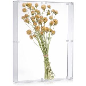 16x20 Acrylic Shadow Box, Assemble Display Case, DIY Tabletop/Wall Mount Display Frame, All Clear Memory Box for Dried Flowers/Kids Room/Birthday/Wedding(16x20x3, Assemble Frame)