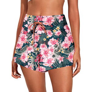 Control Swim Bottom High Waisted Quick Dry Tankini Bottom with Pockets Large