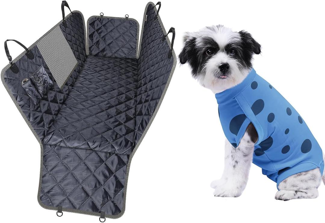 Dog Seat Cover, Standard (54" W x 58" L) Dog Recovery Suit(Blue, Medium)