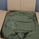 Andency Oversized King Size Comforter Set Olive Green 128x120, 3 Pieces Boho Soft Lightweight Bedding Comforter Sets, Tassel All Season Bed Set (1 Comforter & 2 Pillowcases)