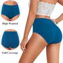 ASIMOON Tummy Control High Waisted Underwear for Women Cotton Plus Size Full Coverage Panties Ladies Briefs (XL)