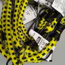 K Tool International 73830 3/8" x 18" General Purpose Bungee Cord Set for Garages, Repair Shops or DIY, Steel Vinyl Covered Hooks, Quality Rubber, Braided Cover, Safety Yellow Woven Jacket