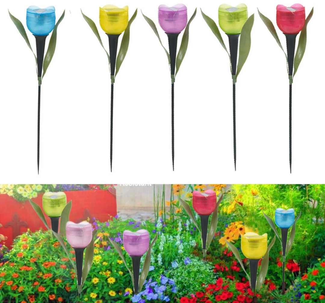 Bytech 5-Pack Solar Powered Tulip Stake
