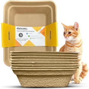Disposable Litter Boxes (Brown, Large 8-Pack)