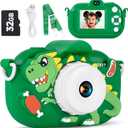 Kids Camera Toys for Boys Age 3-8, 1080P Toddler Digital Camera with 32GB SD Card, Toddler Toys for Kids, Christmas Birthday Gifts for Boys 3,4,5,6,7,8 Years Old (Green)