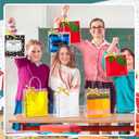 Tinlade 24 Pcs Clear Gift Bag, Teacher, Red and Yellow, 1 Count