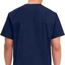 Cherokee Men's V-Neck Top Traditional fit with 4 Pockets, Ultra Soft, Durable, Fade Resistant, 2-Way Stretch Fabric - WW695 (Blue, S)