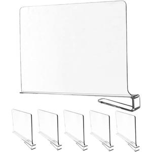 6pcs Shelf Dividers for Closet Organization Clear Shelf Separators for Kitchen Office and Bedroom Storage Easy to Install
