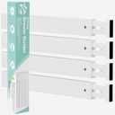 Ruichang Bamboo Kitchen Drawer Divider 4 Pack,17-22" Adjustable Utensil Drawer Organizer for Dresser Bathroom Bedroom,White