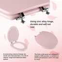 Pink Elongated Toilet Seat Natural Wood Toilet Seat with Zinc Alloy Hinges, Easy to Install also Easy to Clean, Scratch Resistant Toilet Seat by Angol Shiold (Elongated, Pink)