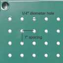Metal Pegboard Wall Organizer 12" x 16" Heavy Duty Steel Peg Board for Garage Workshop Tool Storage, Perforated Wall Mount Panel with French Cleat Hardware, Green