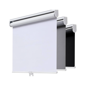 Pack of 2 AOSKY Cordless Roller Shades Blackout Blinds for Windows Room Darkening Rolled Up Shades with Spring System, UV Protection Window Shades Door Blinds for Home and Office (34.5" W x 72" H, White)