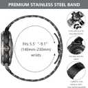 Titanium Band Compatible with Samsung Galaxy Watch Ultra 47mm(2025/2024), Solid Men Replacement Robust Metal Link Wristband