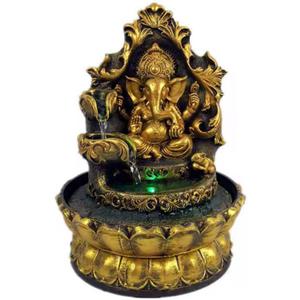 Ganesha Statues Indoor Water Fountain, Elephant Buddah Statute Tabletop Fountain with Rolling Ball, Zen Fountain for Home Office Bedroom Desk Decoration (Style 1)