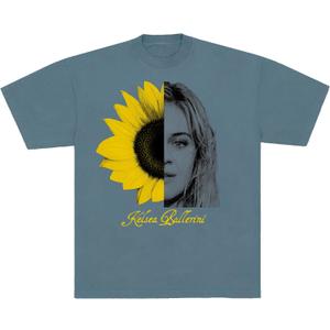 Kelsea Ballerini Official Merch Sunflower Face Tee (Medium, Blue)