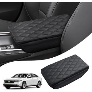 Autorder Center Console Cover for 2023-2025 2026 Honda Accord Accessories Armrest Cushion Cover Nappa Leather Middle Console Covers Accord Console Cushion Pad Anti-Scratch