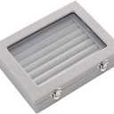 Personalized Jewelry Box Rings Case Earrings Organiser Necklace Storage Display Gray Organiser Case With Lid For Jewelry Gray