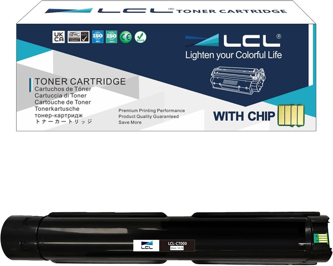 LCL Compatible Toner Cartridge Replacement for Xerox Versalink C7000 C7000/DN C7000/n C7000V/DN C7000V/n C7001V_T 106R03757 106R03761 High Yield (1-Pack Black)