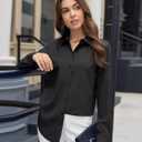siliteelon Button Down Shirts for Women Stain Shield Long Sleeve Dress Shirts Wrinkle-Free Collared Work Office Blouses